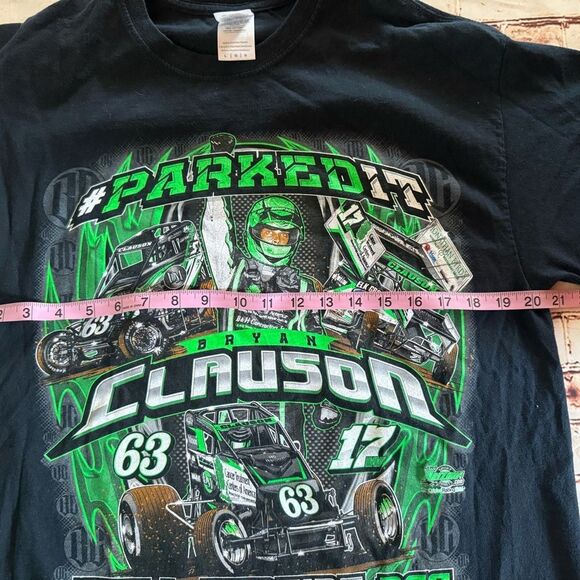 Gildan Black Bryan Clauson Racing Graphic Tee Rare Sprint Car Race Large - Picture 5 of 6